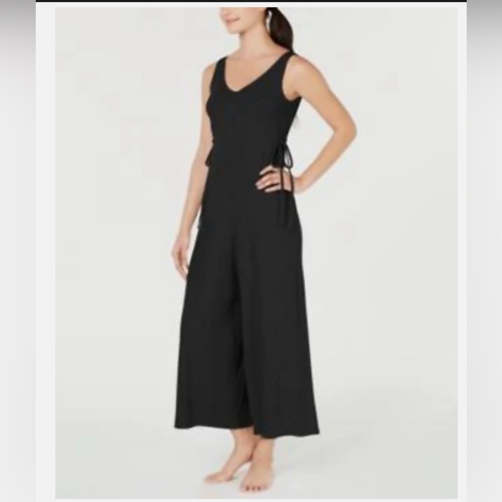 NWOT Alfani One Piece Black Jumpsuit, Ties on Sides, Size Medium- Very Soft
